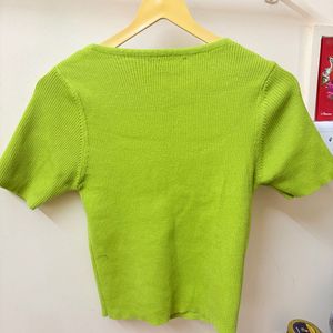 Zudio Square Neck Ribbed Knit Top