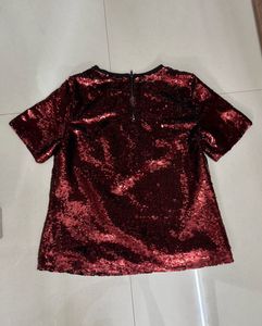 Retro Red Sequin Top