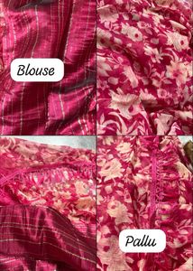 Vibrant Pink Floral Saree