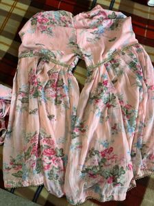 Floral Printed Peach sharara set