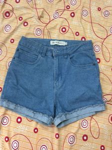 Blue Denim High-Waisted Shorts🎀