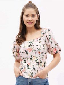 Floral Puff Sleeve Top