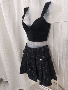 Tweed black short-skirt