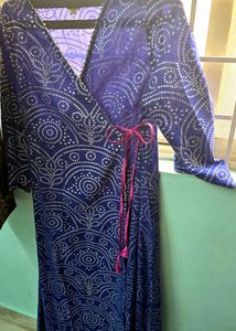 Blue Gotta Patti Print Wrap Anouk Kurta