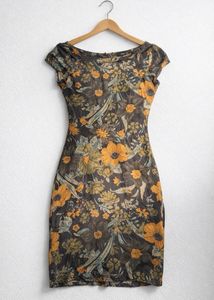 Retro Floral Print Bodycon Dress