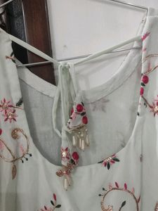 Embroidered Light Green Dress