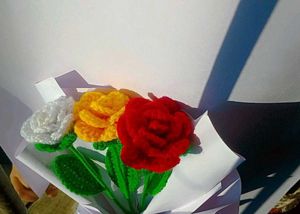 🌹Handmade Crocheted Rose Bouquet💐
