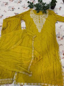 3 piece Kurta set- Yellow