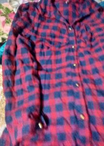 Women's Red Checked Frock