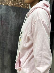 Sweatshirt, pink colour Hoodie with cap