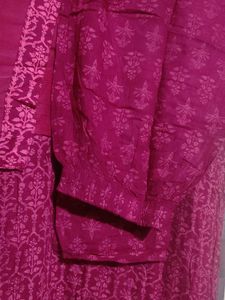 Maroon Embroidered Kurta Set with Dupatta