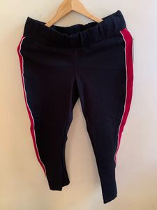 Comfy Navy Track Pants with Red Stripe