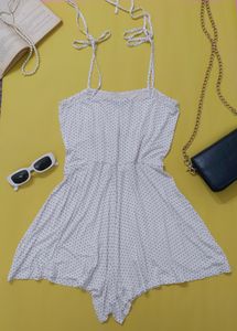 Polka Dot Playsuit / Romper - Size UK 10