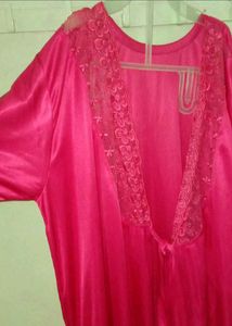 3 Pice Nighty Pink And Purlal Colour