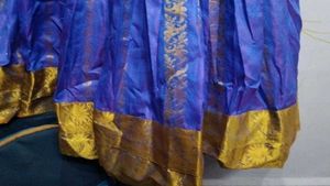 NEW Elegant Blue &amp; Gold Ethnic Gown