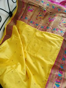 Vibrant Yellow Silk Saree