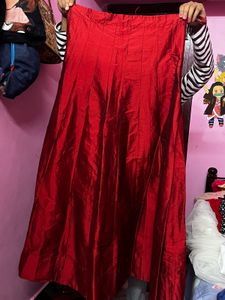 Vibrant Red Ethnic Skirt