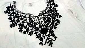 White short kashmiri embroidery kurti