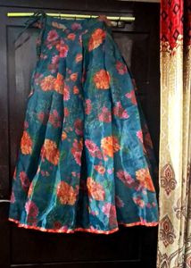 Bohemian Floral Print Organza Skirt
