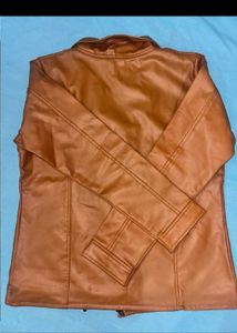 Classic Brown Faux Leather Moto Jacket