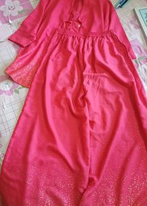 Elegant Pink Kurta co ord set with Gold Accents