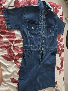 Denim Collared Button-Up Dress
