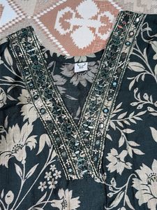 Embellished Floral Print Kurta