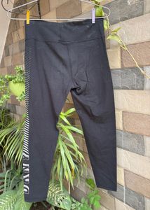 Black Active wear Leggings with Side Detail