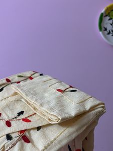 Cream Embroidered Kurta + Free Gift