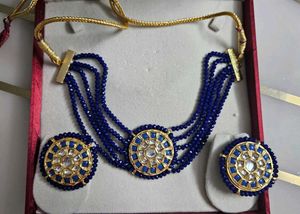 Stunning Blue Beaded Jewellery Set