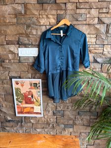 Stylish Teal Satin Tunic