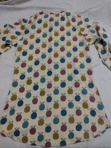 Cream Kurta with Beetle Print
