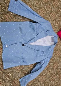 Stylish Blue Polka Dot Blazer 3-4 years kids
