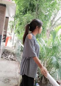 stylish shoulder cut top