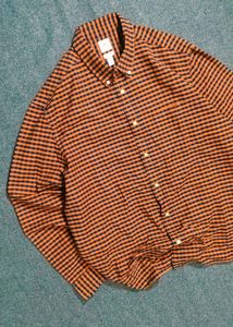 H&amp;M Men's Orange and Navy Shirt