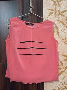 Coral Cut-Out Sleeveless Top