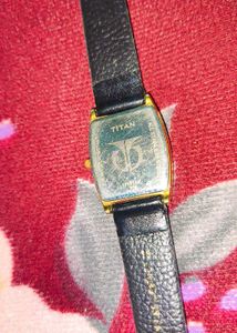 Elegant Titan Watch with Black Strap