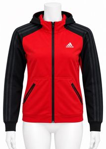 Adidas Red & Black Zip-Up Hoodie