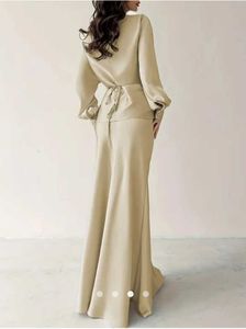 Elegant Satin Wrap Gown