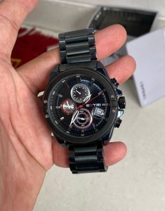 ⌚ Stylish Black Chronograph Watch – Fully Function