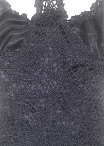 🦋 Black Lace Luxe Crochet Top - Glam Vibe