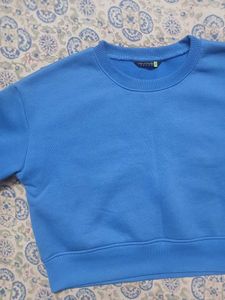 Tokyo Talkies Blue Cropped Sweatshirt