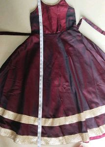 Maroon gown with Gold Border
