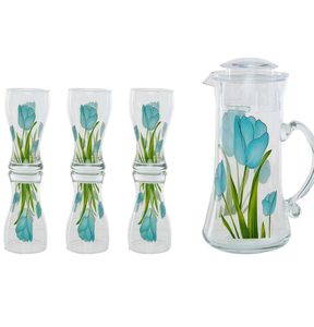 🆕 Floral Pitcher &amp; Glasses Set