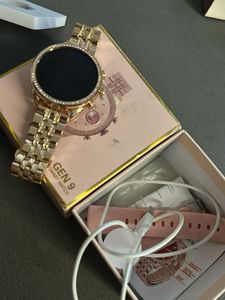 Rose Gold Smartwatch with Crystal Accents