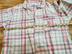 Night Suit- Flannel Materia- Shirt &amp; Pajamas