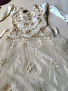 🤍 Beautiful Cream Net Barbie Gown 🤍