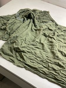 Boho Green Off-Shoulder Tunic Top