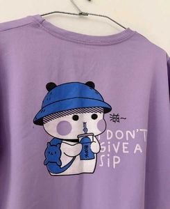 New Cute Purple Boba Tea Bunny T-Shirt