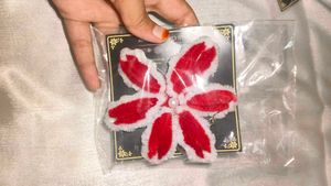 Red & White Flower keychain